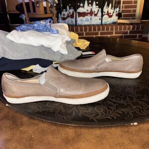 Frye BROWN Leather Slip-On Moccasin Loafer Shoes MENS SIZE 10 VINTAGE